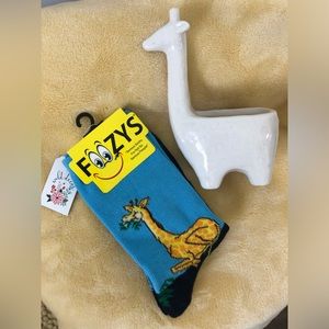 Giraffe Theme Socks and Planter